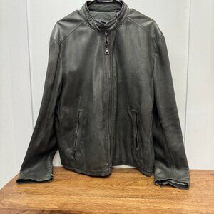 John Varvatos Leather Jacket in Gray